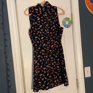 bebop umbrella design black button up dress large